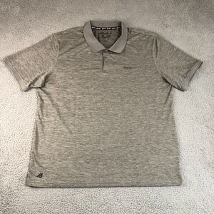 Eddie Bauer Shirt Men Extra Large Gray Polo FreeDry‎ Dadcore Golf Logo Gorpcore